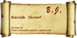 Bacsák József névjegykártya