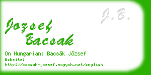 jozsef bacsak business card